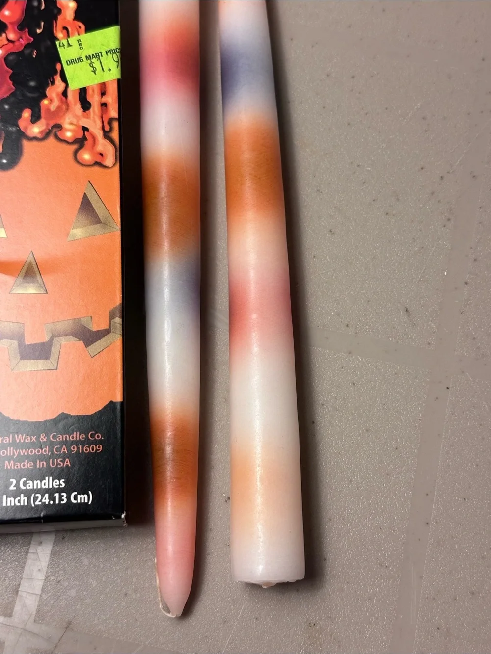 Halloween ColorDrip Candles - Orange, Purple & White -